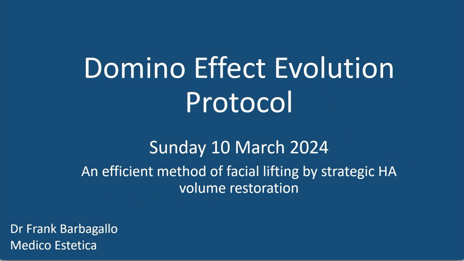 'The domino effect: the use of Art Filler to restore the ‘V’ shape' presented by Dr Frank Barbagallo